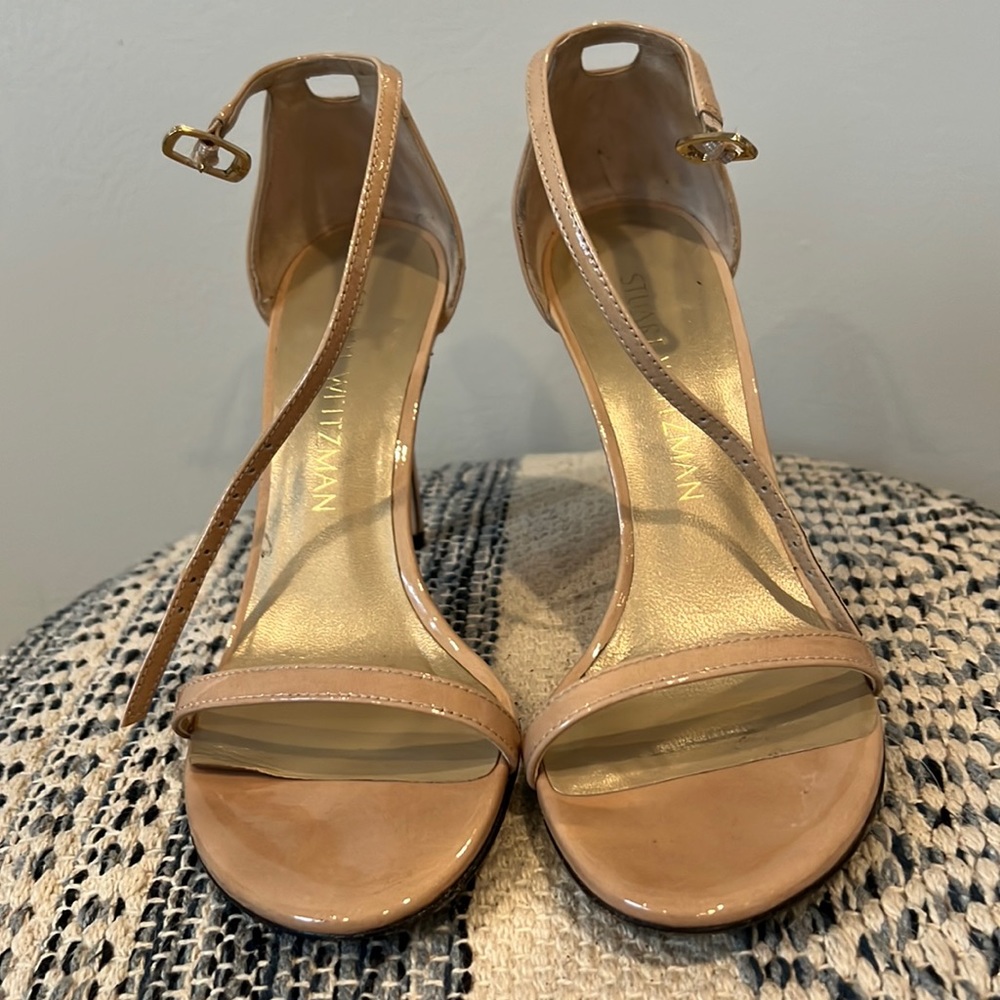 Stuart Weitzman NUDISTSONG Strap Sandal Heels - 5 M